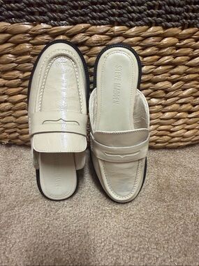 Steve Madden Cream Slip-On Penny Loafers